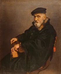 Portrait of an Old Man with a Book, Possibly Giovan Battista Seradobati, an Italian Notary